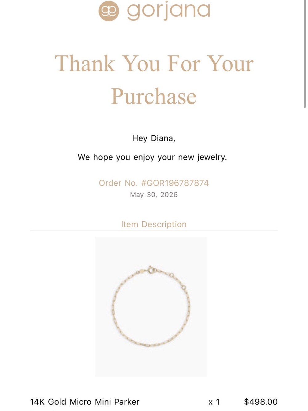 Gorjana 14K Gold Micro Mini Parker Bracelet - Picture 7 of 7